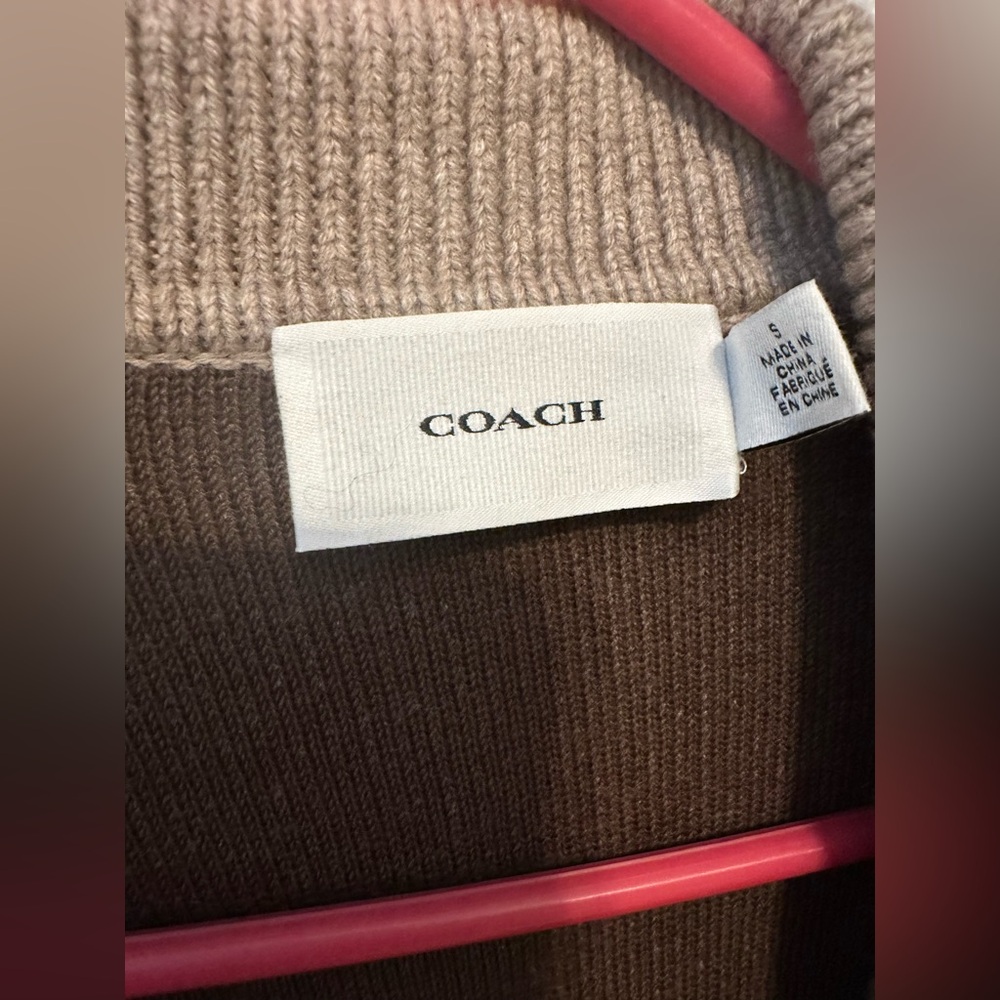 COACH Signature Script Cardigan- Oversized- Small - Picture 7 of 7